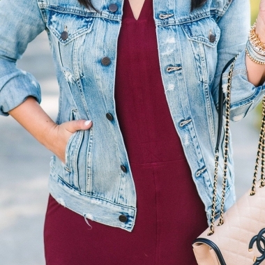 Fall outfit with denim jacket