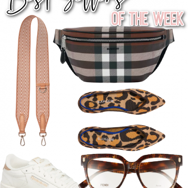 Houston fashion/lifestyle blogger LuxMommy shares best sellers of the week including Burberry bumbag, decorative bag strap, Reebok sneakers, leopard print flats, and Fendi optical frames